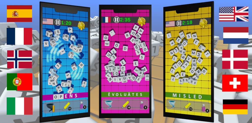Screens from Pick A Word game by Zzodo games